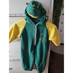 Toddler Plush Frog Halloween Costume Size 2T One Piece Fleece Zip Up Warm